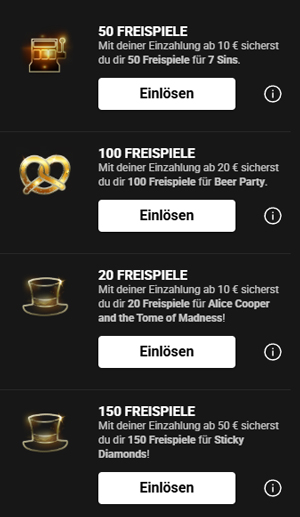 Slotmagie Casino Reload Bonus Freispiele Uebersicht